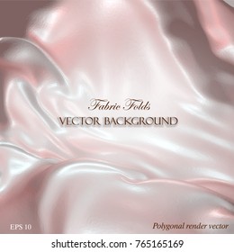 Smooth elegant pink silk or satin luxury cloth texture can be used as wedding background. Luxurious background design. Retro style. Polygonal 3d render.