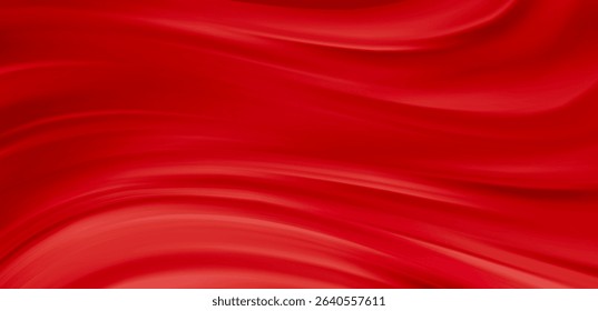 Smooth elegant Red Copper satin texture abstract background. Luxurious flowing background design. Vector Drapery Wallpaper BG