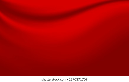Smooth elegant red silk or satin luxury cloth texture. Red fabric textile texture background. Abstract background luxury cloth or liquid wave. silk texture satin velvet. Christmas background. Vector.