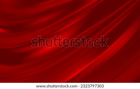 Smooth elegant red silk or satin luxury cloth texture can use as wedding background. Red cloth or liquid wave or wavy folds of grunge silk. Velvet satin texture or luxury Christmas background. Vector.