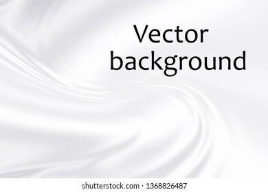 Smooth elegant white silk fabric background. Soft textile texture. Vector illustration