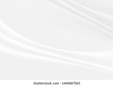 Smooth elegant white silk or satin cloth texture background. Luxurious background design.vector Illustration.