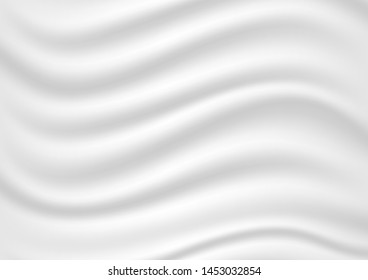 Smooth elegant white silk or satin cloth texture background. Luxurious background design.vector Illustration.