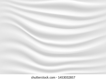 Smooth elegant white silk or satin cloth texture background. Luxurious background design.vector Illustration.