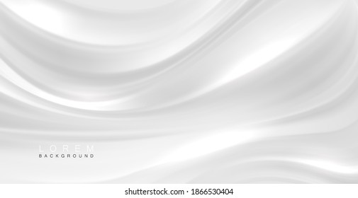 Smooth elegant white silk or satin texture can use as abstract background. Luxurious background design