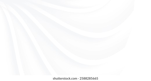 Smooth elegant white silk vector or satin luxury cloth texture background. White gray satin texture that is white silver fabric silk background. Soft shiny creased satin fabric folding texture.

