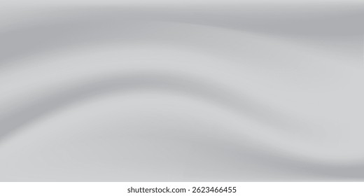 Smooth elegant white silk vector or satin luxury cloth texture background. White gray satin texture that is white silver fabric silk background. Soft shiny creased satin fabric folding texture.