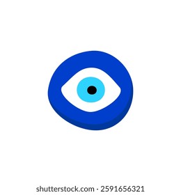 "smooth eye design uses bold blue and white tones. simplistic style with a striking visual impact.".