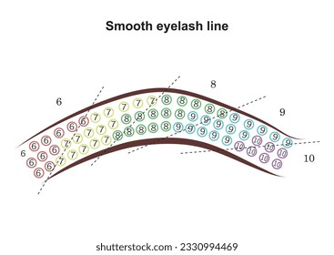 Línea de pestañas suaves. Procedimiento de extensión de Eyelash. Técnicas de corte