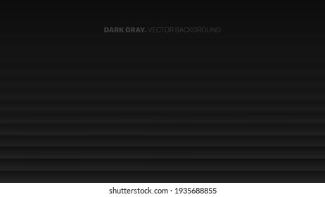 Smooth Fading Straight Lines 3D Vector Blurred Effect Dark Gray Abstract Background. Rendered Wall. Minimalistic Black Empty Space Abstract Wallpaper