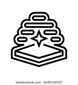 vetor de ícone de linha de acabamento suave. sinal de acabamento suave. símbolo de contorno isolado ilustração em preto