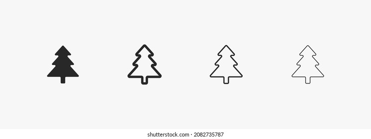 Icono de hilo suave aislado en fondo blanco. Spruce para Navidad y Año Nuevo