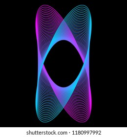 Smooth flexible curved lines isolated on dark background for use in design for modern party poster, carnival card, shop seasonal sale advertising, bag print etc.