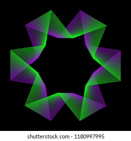 Smooth flexible curved lines isolated on dark background for use in design for modern party poster, carnival card, shop seasonal sale advertising, bag print etc.