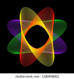 Smooth flexible curved lines isolated on dark background for use in design for modern party poster, carnival card, shop seasonal sale advertising, bag print etc.