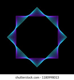 Smooth flexible curved lines isolated on dark background for use in design for modern party poster, carnival card, shop seasonal sale advertising, bag print etc.