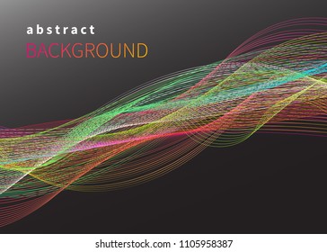 Smooth flow lines isolated. Abstract wave, soundwave, sound, breeze, wavy background, abstract poster, banner. Vector illustration	