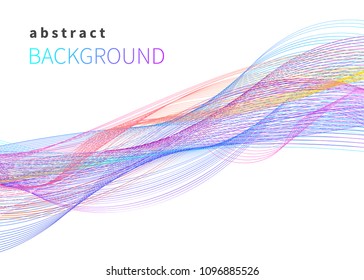 Smooth flow lines isolated on white background. Abstract wave, soundwave, sound. Vector illustration	