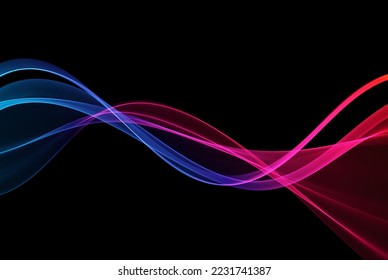 Smooth flow transparent wave smoky wave. Transparent abstract waves.