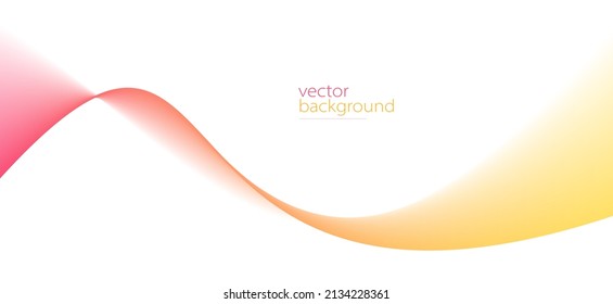 Smooth flow of wavy shape with gradient vector abstract background, red and yellow design curve line energy motion, 