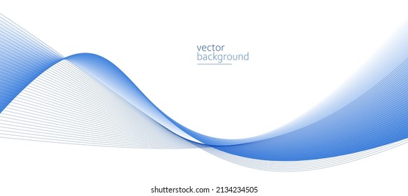 Smooth flow of wavy shape with gradient vector abstract background, light blue design curve line energy motion, relaxing music sound or technology.