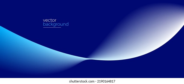 Smooth flow of wavy shape with gradient vector abstract background, dark blue design curve line energy motion, relaxing music sound or technology.