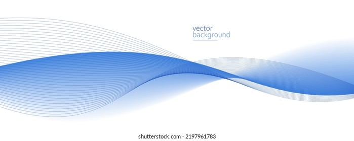 Smooth flow of wavy shape with gradient vector abstract background, light blue design curve line energy motion, relaxing music sound or technology.