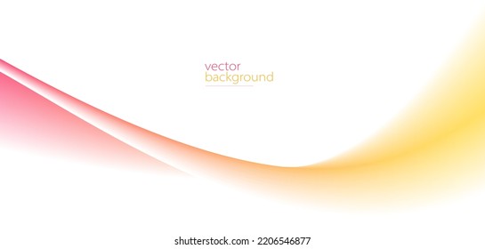 Smooth flow of wavy shape with gradient vector abstract background, red and yellow design curve line energy motion, 