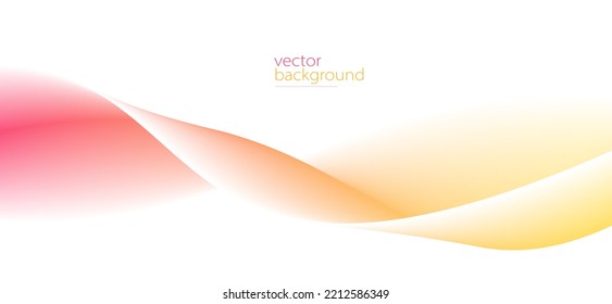 Smooth flow of wavy shape with gradient vector abstract background, red and yellow design curve line energy motion, 