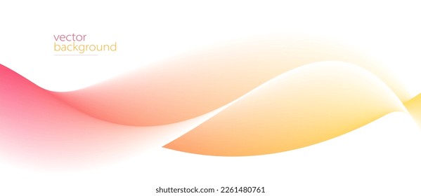 Smooth flow of wavy shape with gradient vector abstract background, red and yellow design curve line energy motion, 