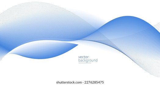 Smooth flow of wavy shape with gradient vector abstract background, light blue design curve line energy motion, relaxing music sound or technology.