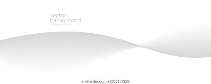Smooth flow of wavy shape with gradient vector abstract background, light grey design curve line energy motion, relaxing image or technology.