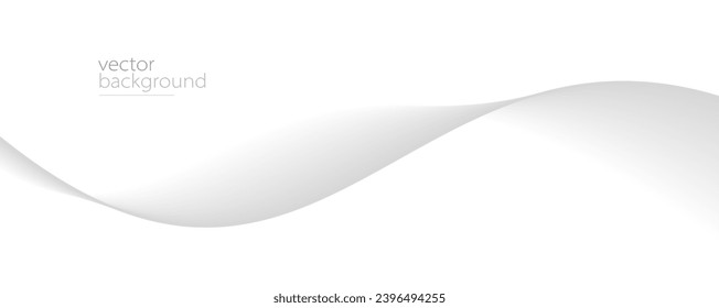 Smooth flow of wavy shape with gradient vector abstract background, light grey design curve line energy motion, relaxing image or technology.