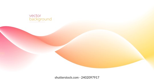 Smooth flow of wavy shape with gradient vector abstract background, red and yellow design curve line energy motion, 