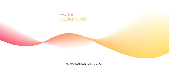 Smooth flow of wavy shape with gradient vector abstract background, red and yellow design curve line energy motion, 
