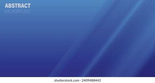 Smooth flow of wavy shape with gradient vector abstract background, dark blue design curve line energy motion, relaxing music sound or technology.
