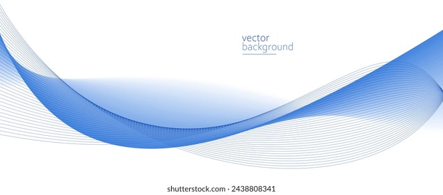 Smooth flow of wavy shape with gradient vector abstract background, light blue design curve line energy motion, relaxing music sound or technology.