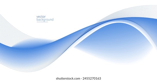 Smooth flow of wavy shape with gradient vector abstract background, light blue design curve line energy motion, relaxing music sound or technology.