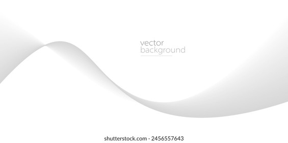 Smooth flow of wavy shape with gradient vector abstract background, light grey design curve line energy motion, relaxing image or technology.