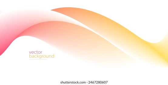 Smooth flow of wavy shape with gradient vector abstract background, red and yellow design curve line energy motion, 
