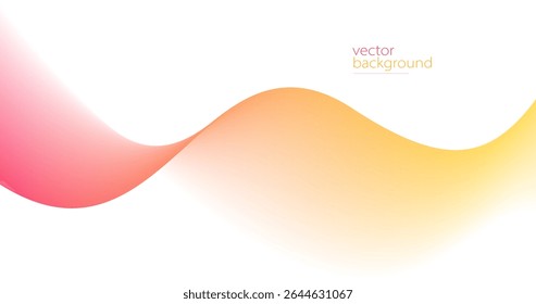 Smooth flow of wavy shape with gradient vector abstract background, red and yellow design curve line energy motion, 