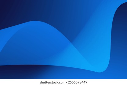 Smooth flowing abstract blue wave design creates a dynamic and modern background.