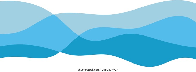 A smooth, flowing abstract design with blue wave shapes—evoking calm, motion, and freshness, ideal for backgrounds, branding, or ocean-themed visuals.