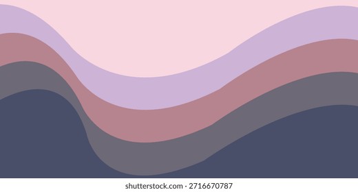 A smooth, flowing abstract design featuring multiple layers of soft, muted pastel colors in a wavy pattern.