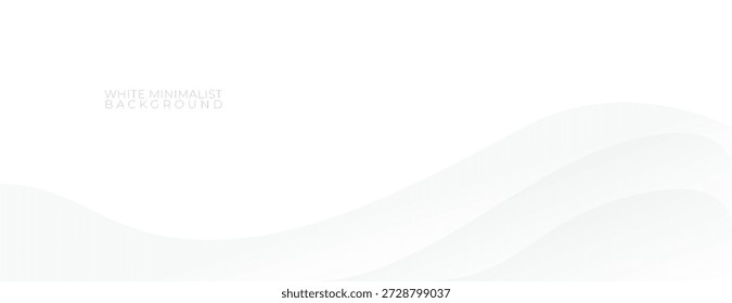 Curvas abstractas fluidas de color gris claro sobre un fondo blanco prístino, diseño minimalista elegante para Plantillas digitales