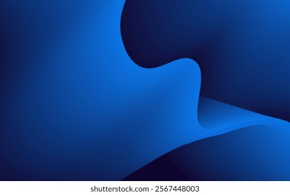 Smooth flowing abstract wave design in vibrant shades of blue creates a dynamic and modern background.