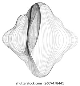 Smooth flowing abstract wave shape mesh form