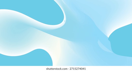 Ondas abstratas suaves, fluindo em azul claro e branco, criando uma sensação de movimento e serenidade.