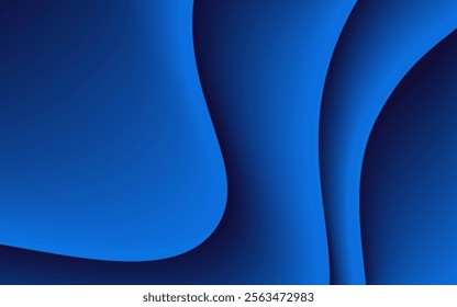 Smooth flowing blue waves create a dynamic and modern abstract background design.