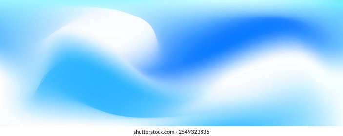 Smooth flowing blue and white gradient abstract background. Soft, wave-like design perfect for presentations, tech banners, website headers, or clean modern visual projects. Abstract style banner.
